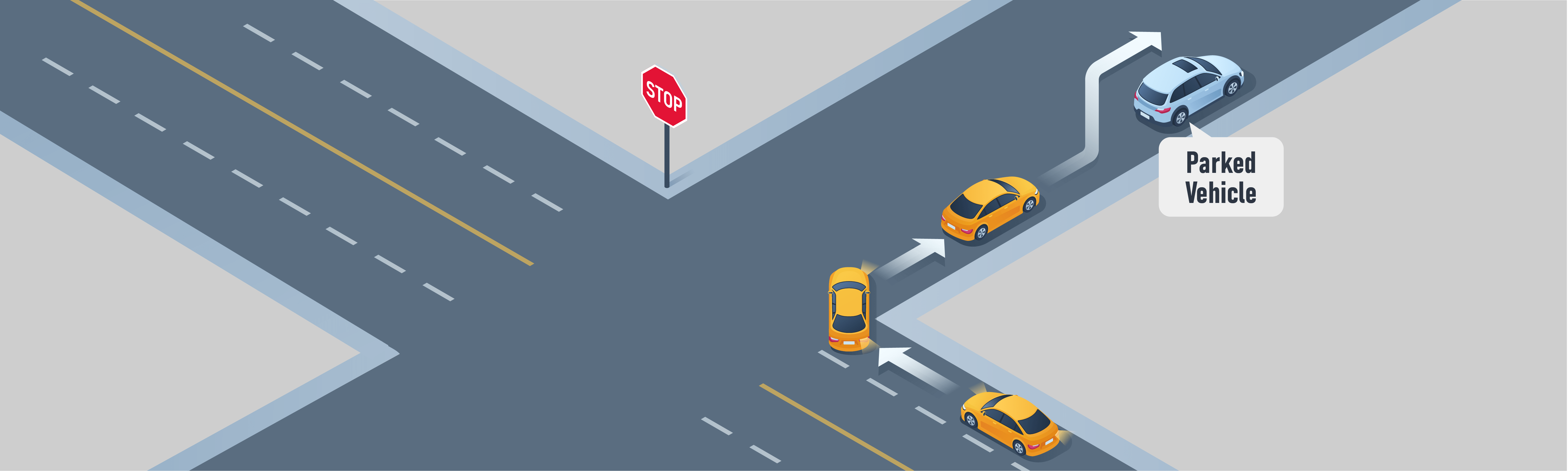 Changing directions - How should you make a turn if there is a parked vehicle or obstruction present in the lane you are about to move into?